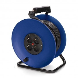 Enrollacables 50 m 3 g 1,50 mm² 4 tomas bipolares con t/tl con protector térmico