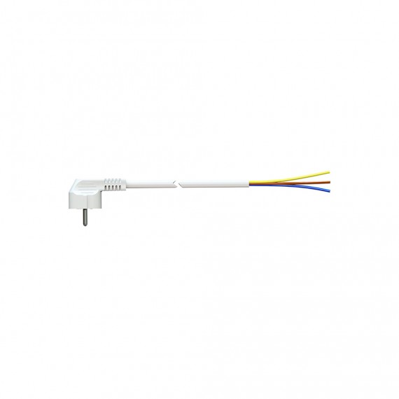 Cable con clavija schuko 1,5m 3x1.5mm 4,8mm 16a 250v t/tl blanco. solera 7000/1,5
