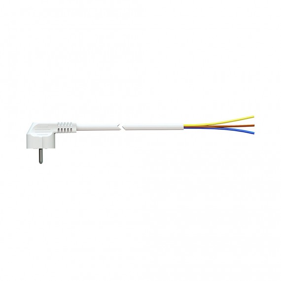 Cable con clavija schuko 3m 3x1.5mm 4,8mm 16a 250v t/tl blanco. solera 7000/3.