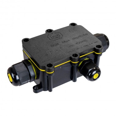 Caja de empalmes aerea para exterior estanca con 3 prensaestopas ip68 para exterior 8x5,2x3,7cm black series solera (retrac ...