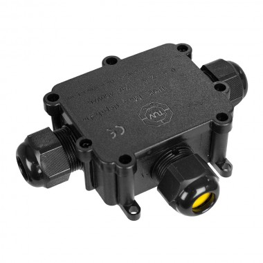 Caja de empalmes aerea para exterior estanca con 3 prensaestopas ip68 para exterior 9,3x7,3x3,8cm black series solera (retr ...