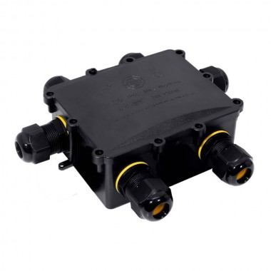 Caja de empalmes aerea para exterior estanca con 6 prensaestopas ip68 para exterior 13,5x11,5x4,7cm black series solera (re ...