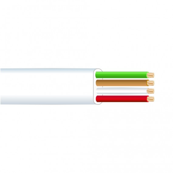 Cable telefonico plano 4 vias blanco edm euro/m