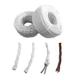 Cable paralelo textil trenzado h05vv-f 2 x 1,50 mm² blanco euro/m