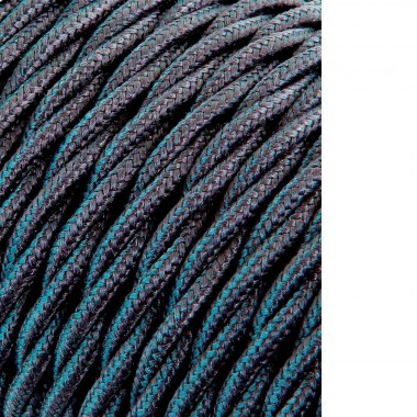 Cable textil trenzado 2x0,75mm c-63 gris oscuro seda 25m