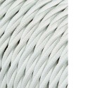 Cable textil trenzado 2x0,75mm c-01 aluminio blanco seda 25m