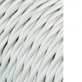 Carrete cable textil trenzado h03vv-f 2 x 0,75 mm² gris plateado, 25 m
