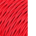 Cable textil trenzado 2x0,75mm c-62 rojo 25m
