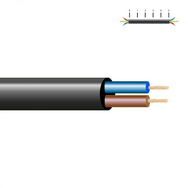 Manguera h05vv-f 2x1mm negra euro/m