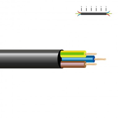 Manguera h05vv-f 3x1mm negra euro/m