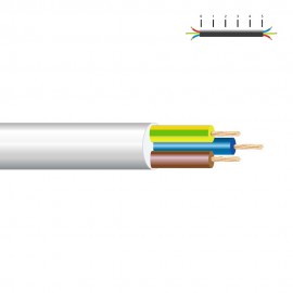 Manguera tubular vv-k06/1kv 3 g 2,50 mm², blanca euro/m