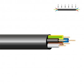 Manguera tubular vv-k06/1kv 5 g 1,50 mm², negra euro/m