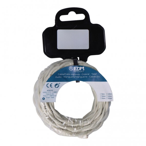 Cable textil trenzado 2x0,75mm c-15 beige seda 5m