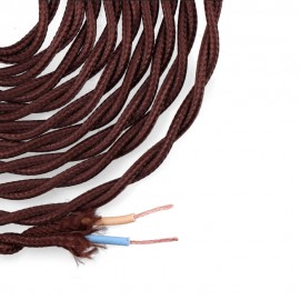 Carrete cable textil trenzado h03vv-f 2 x 0,75 mm² marrón, 5 m