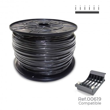 Carrete cable paralelo (audio) 2x0,75mm negro 1000m (bobina grande ø400x200mm)