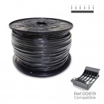 Carrete cable paralelo (audio) 2x0,75mm negro 1000m (bobina grande ø400x200mm)