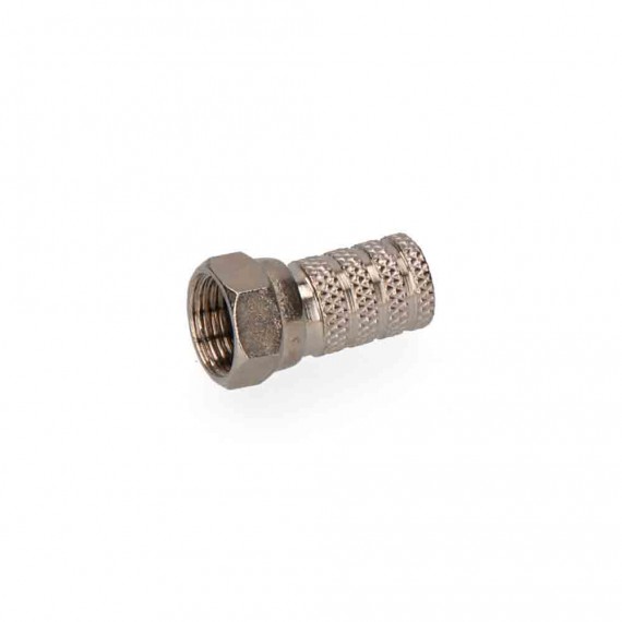 Conector "f" parabolica metalico edm envasado