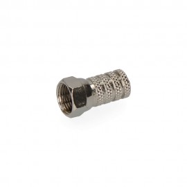 Conector "f" macho parabolica metalico. calidad supra envasado