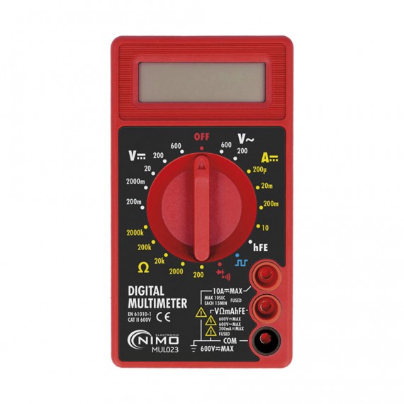 Multimetro digital 3 1/2 digitos cat.ii 600v nimo