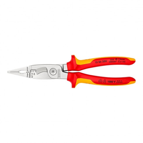 Alicates para instalaciones eléctricas 200x85x20mm 1386200sb knipex