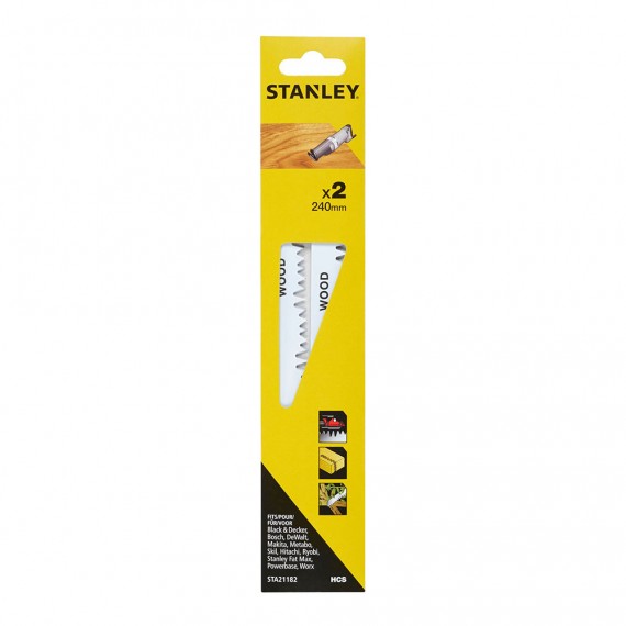 Pack 2 hojas de sierra de sable 24cm corte basto sta21182-xj stanley