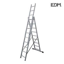 Escalera transformable de aluminio 3x9 peldaños edm