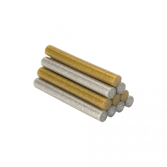 Barras de cola decoración y hobby ø12x95mm purpurina dorado+plateado 430206 salki