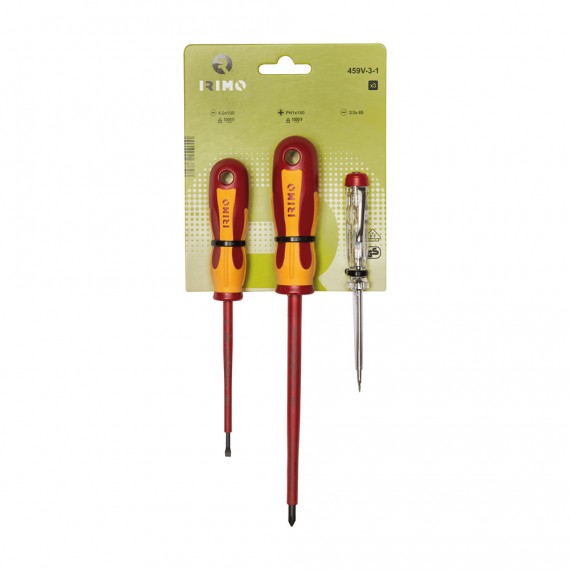Juego de 2 destornilladores 1000v+tester 459v-3-1 irimo