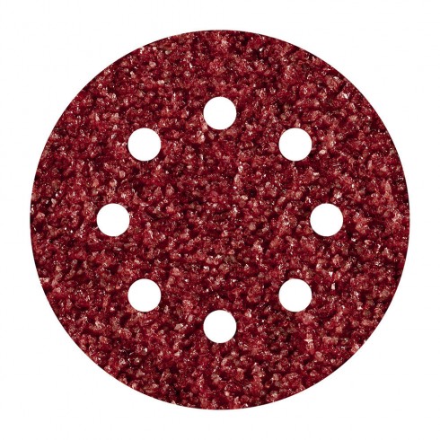 Pack 5 hojas de lijar adhesivas, corindón grano 40 perforadas ø125mm 2069000 wolfcraft