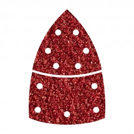 Hojas de lijar adhesivas de corindón perforadas triangular, grano 60, pack 10 uds