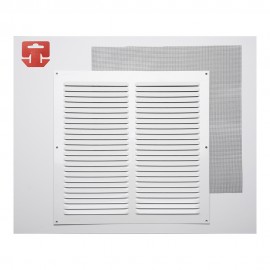 Rejilla con mosquitera. aluminio 0.6 blanco lacado 300x300mm (g)