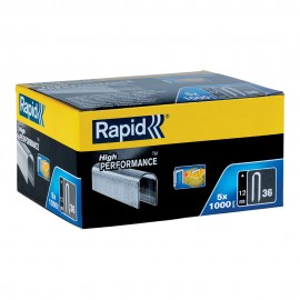 Caja 5000 grapas para cable 36 12mm. 5x1000 unid. dp 11885110 rapid