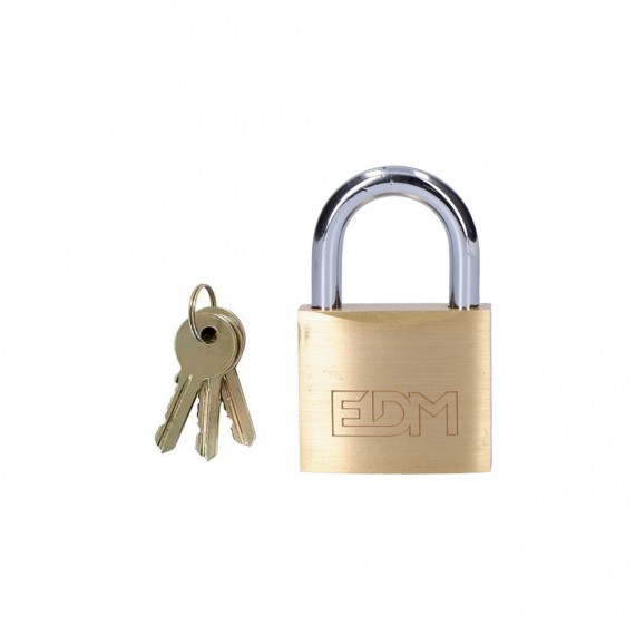 Candado de laton arco normal 40x23mm blister edm