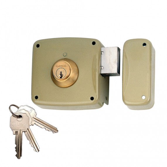 Cerradura sobreponer con cilindro 5124a entrada 120mm. mano derecha 95124ahe12d lince