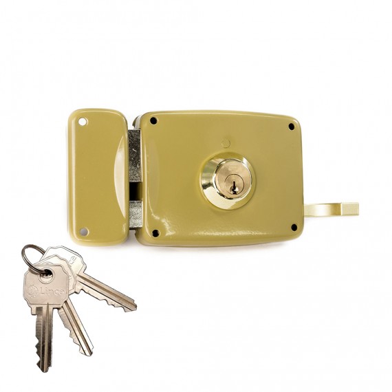 Cerradura sobreponer con cilindro 5125a entrada 100mm. mano izquierda 95125ahe10i lince