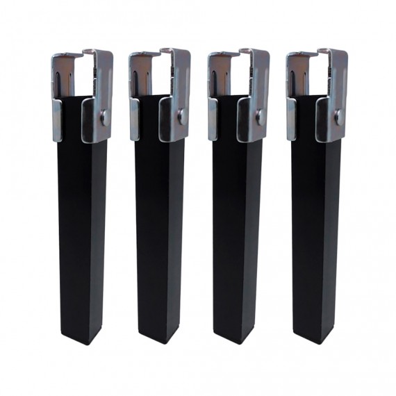 Juego de 4 patas de somier pt25 35x35x250mm sin rueda, negro 96402 micel
