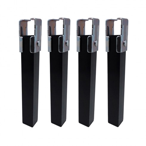 Juego de 4 patas de somier pt25 40x30x255mm sin rueda, negro 96404 micel