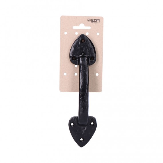 Tirador puerta standard 210mm forja negro en cartón colgante edm