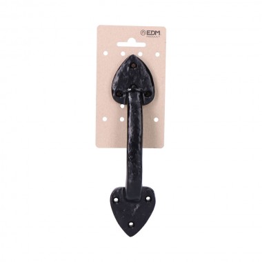 Tirador puerta standard 210mm forja negro en cartón colgante edm
