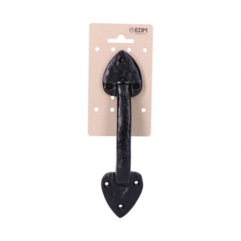 Tirador puerta standard 210mm forja negro en cartón colgante edm