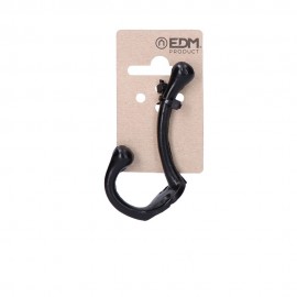 Colgador doble de hierro negro 75 mm