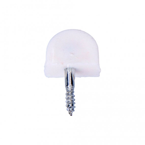 Pack 8 unid. porta-estante semi redondo pequeño blanco edm