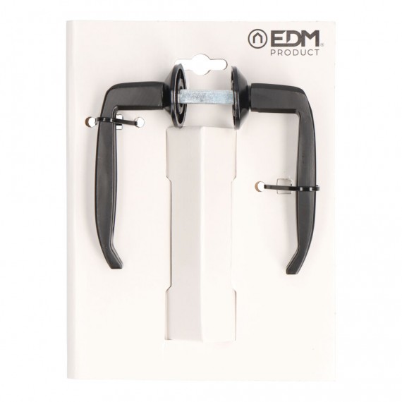 Blister juego de manillas para puerta metalica 232 25-38mm negro edm