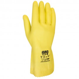 Guante látex flocado interior algodón, para químicos, amarillo, t-07