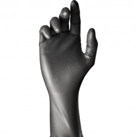 Guante desechable de nitrilo negro sin polvo talla 8, caja 50 uds