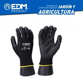 Guante jardín agricultura poliéster recubierto de poliuretano talla 7