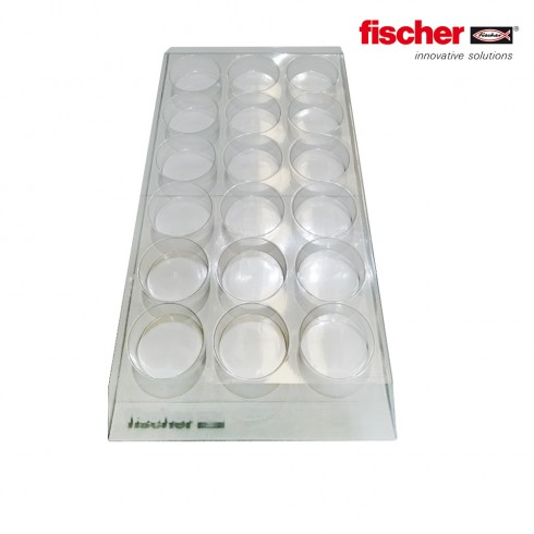Soporte plastico para 18 tubos silicona 508330 fischer