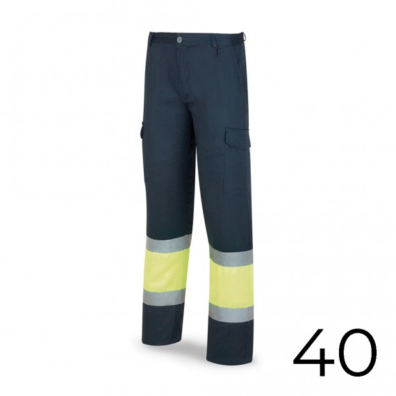 Pantalon poliester/algodón bicolor alta visibilidad azul/amarillo talla 40 388pfxyfa/40 marca