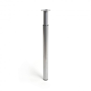 Pata extensible cilíndrica de acero en color aluminio mod.406e. altura 71/110m rei
