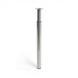 Pata extensible cilíndrica de acero en color aluminio mod.406e. altura 71/110m rei
